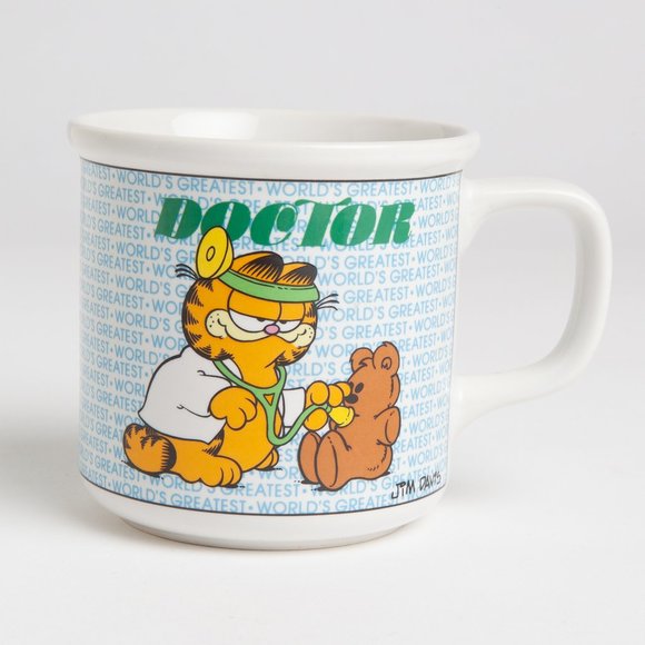 Vintage 70's Garfield & Pooky World’s Greatest Doctor Mug 1978 Jim Davis Enesco